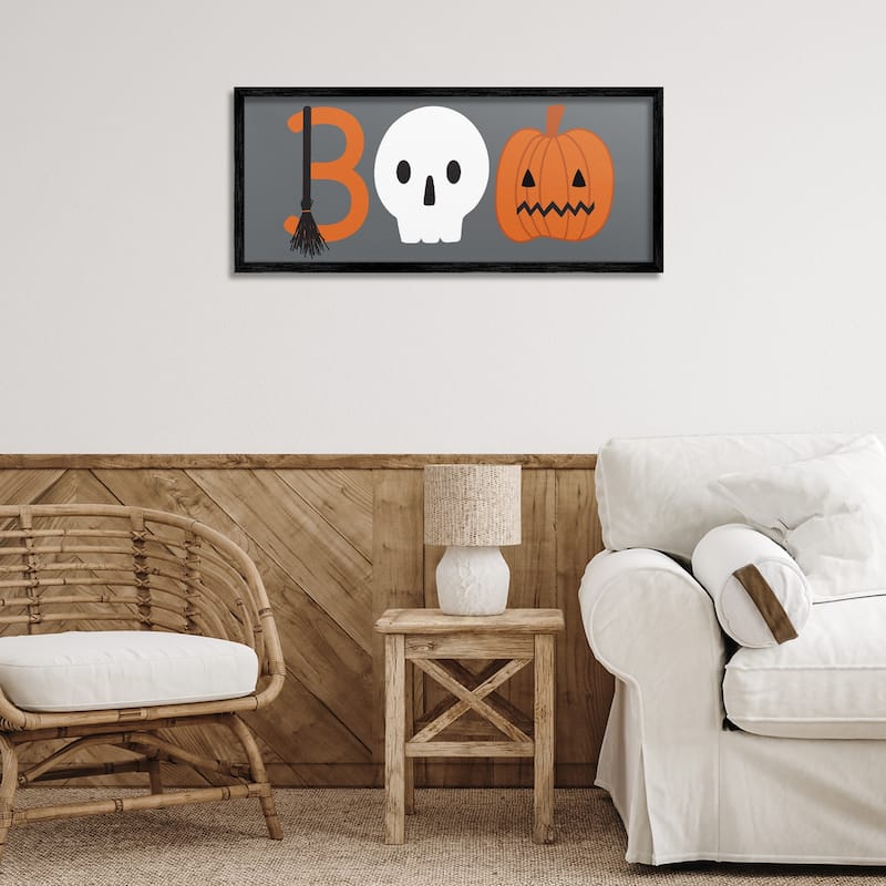 Stupell Boo Halloween Fun Typography Framed Giclee Art Design By Sazerelli Designs