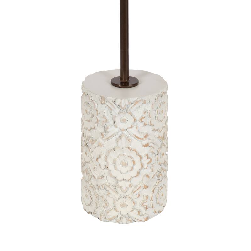 Kate and Laurel Joya Carved Wood and Metal Drink Table