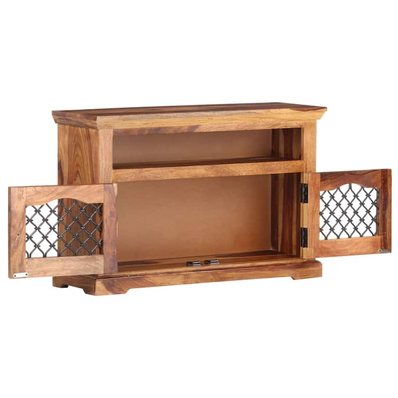 vidaXL TV Stand 35.4"x11.8"x23.6" Solid Wood Sheesham