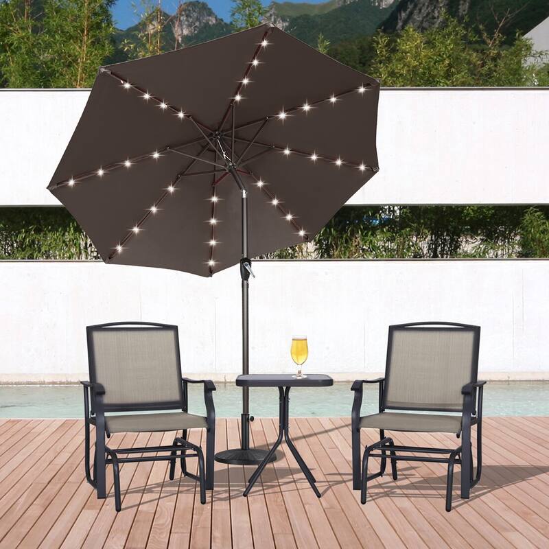 ABCCANOPY 10.5FT Outdoor Patio Solar Umbrella with 32LED Lights