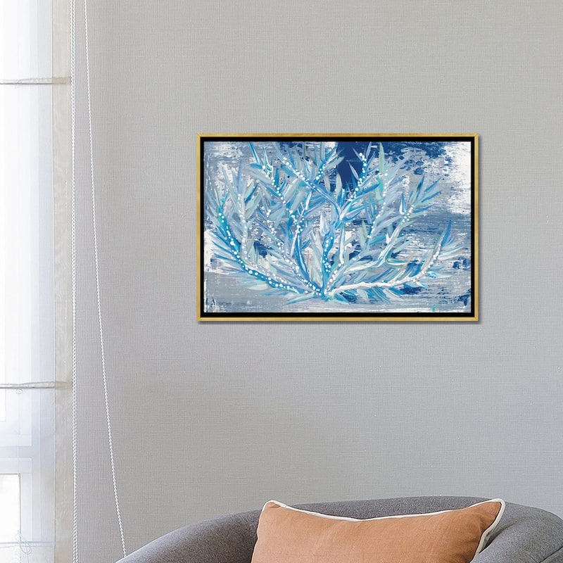 iCanvas "Azul Dotted Coral Horizontal" by Gina Ritter Framed Canvas Print
