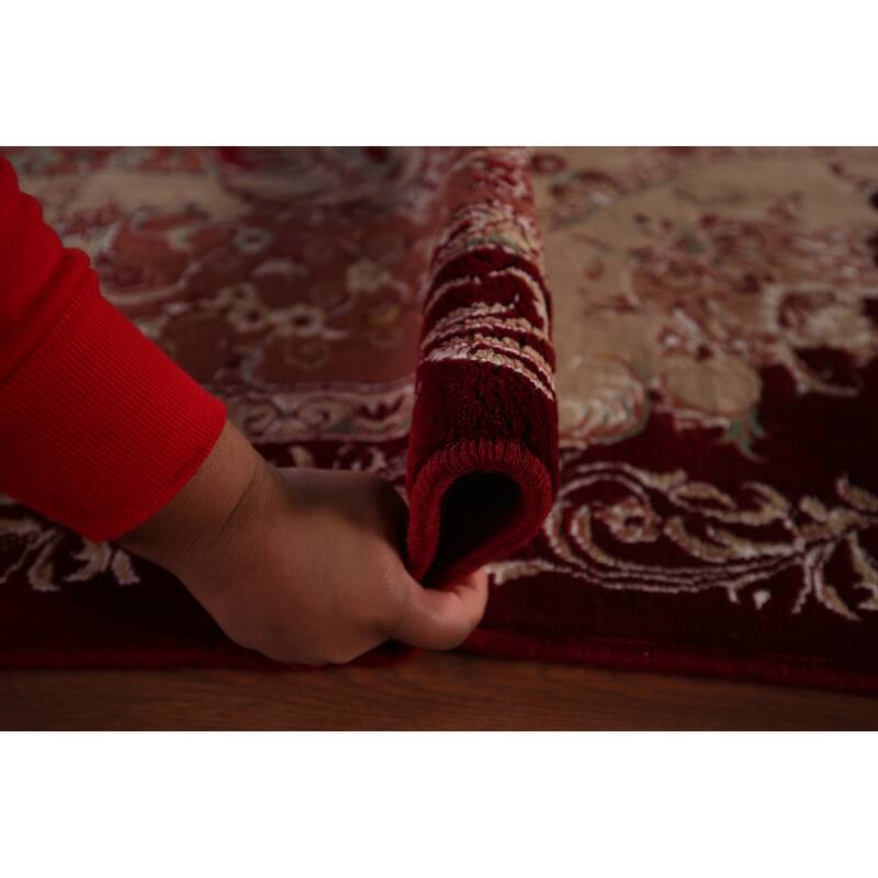Victorian Style Red Kashan Turkish Rug Machine Made Bedroom Carpet - 9'8" x 13'1"