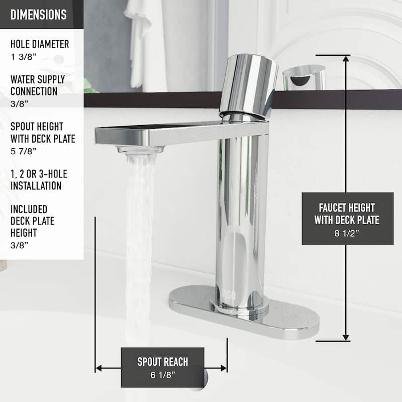 VIGO Halsey 8" H Single Handle Single Hole Bathroom Faucet