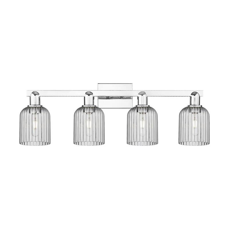 Innovations Lighting 716-4W-11-32 Bridal Veil Vanity Bridal Veil 4 - Polished Chrome / Light Smoke