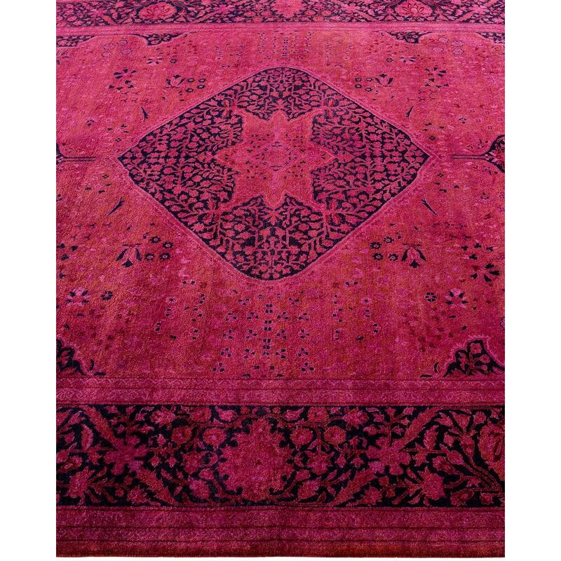 Fine Vibrance, One-of-a-Kind Hand-Knotted Area Rug - Pink, 6' 1" x 9' 2" - 6' 1" x 9' 2"