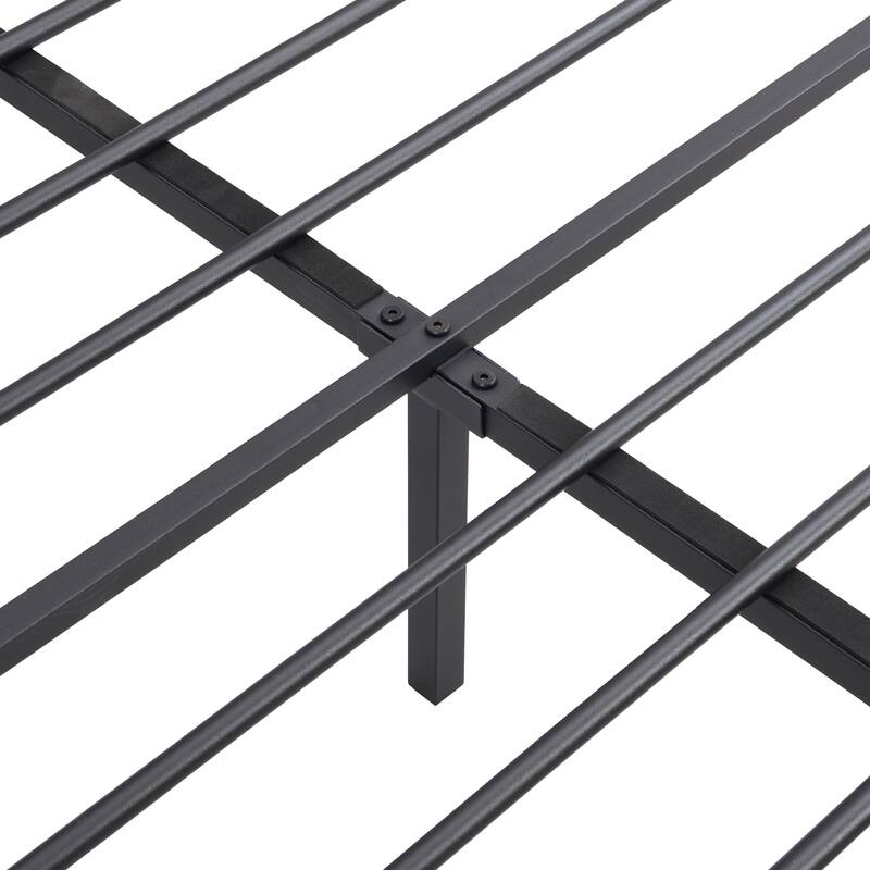 Noise Free Heavy Metal Platform Bed Frame with USB Ports & Light Control