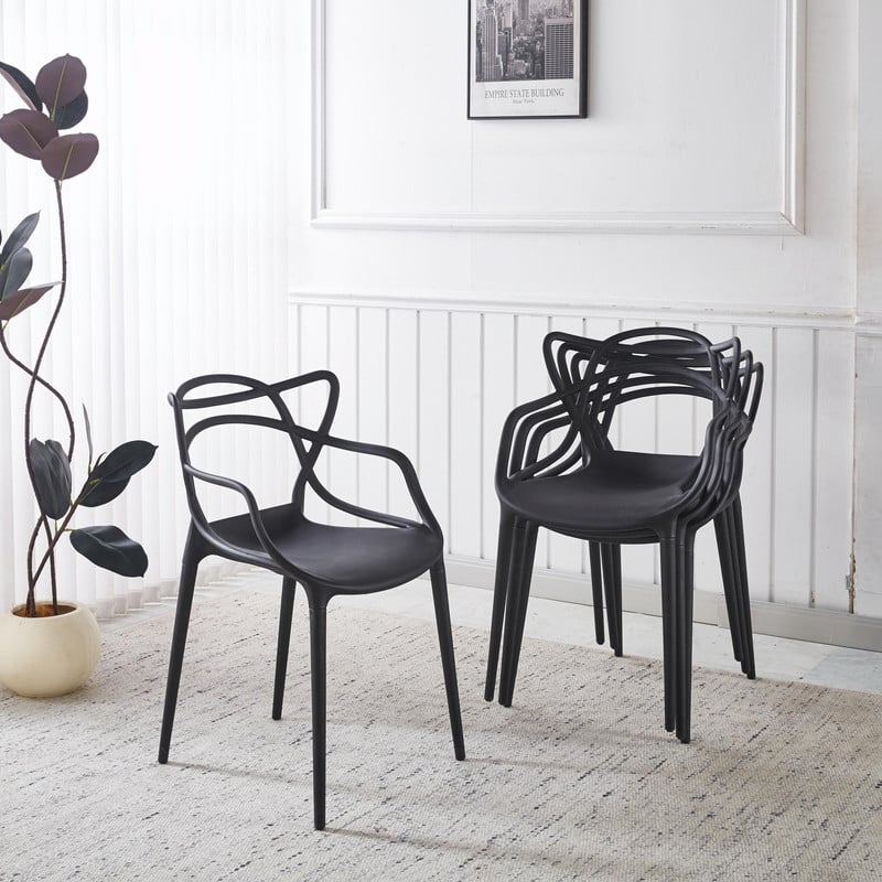 Modern Accent Chair with Clear Shell and Metal Legs, Versatile Dining or Desk Chair