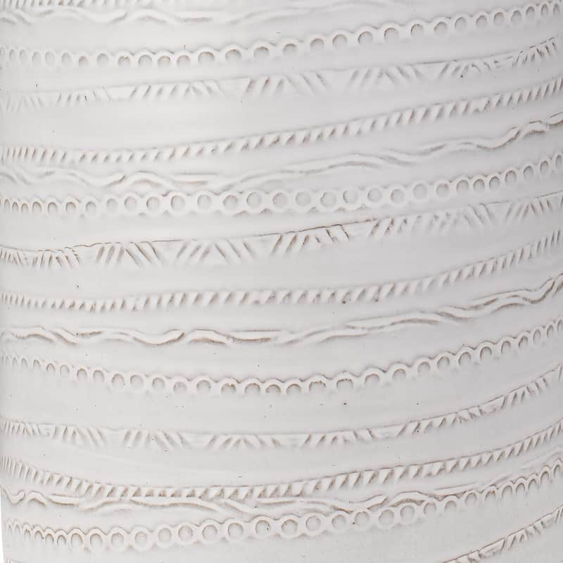 Jamie Young Trace Ceramic Table Lamp with Linen Shade