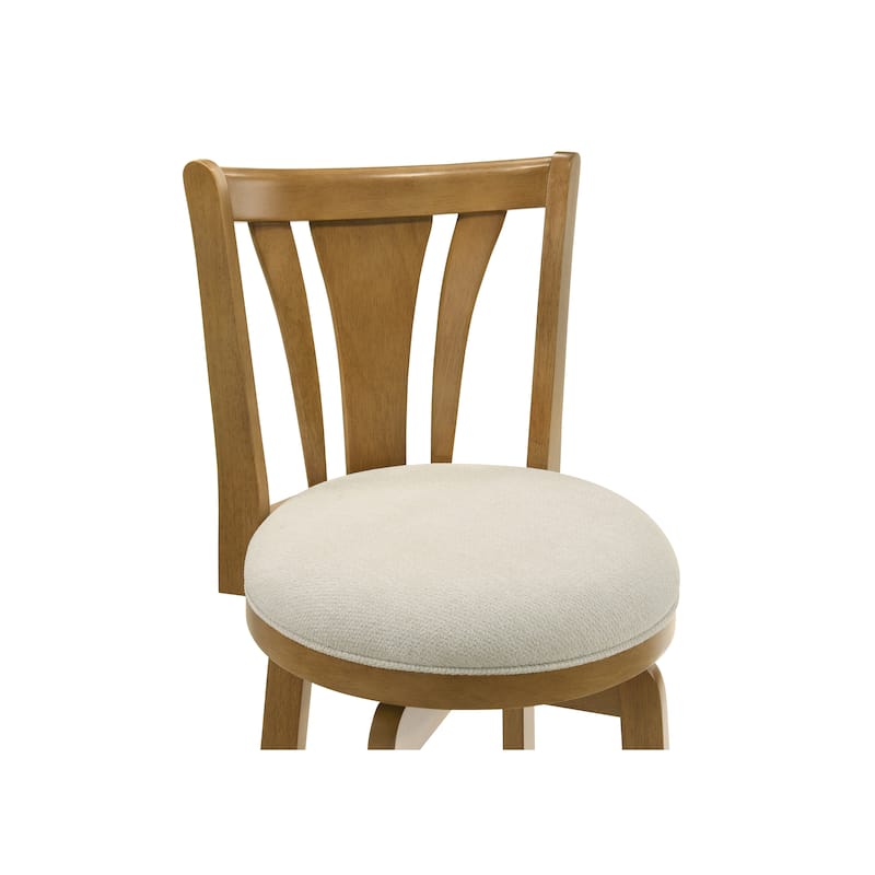 Elle Modern Swivel Bar Stool, Upholstered Counter Height Chair with Wood Frame