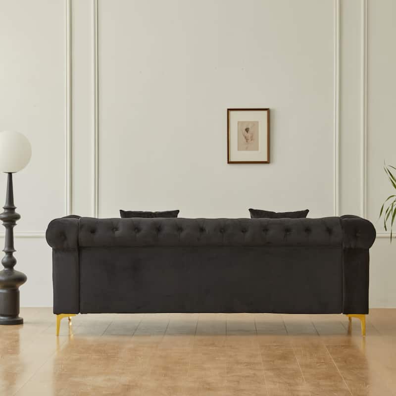 35"D x 85"W x 30.3"H Velvet Chesterfield Button-tufted Sofa