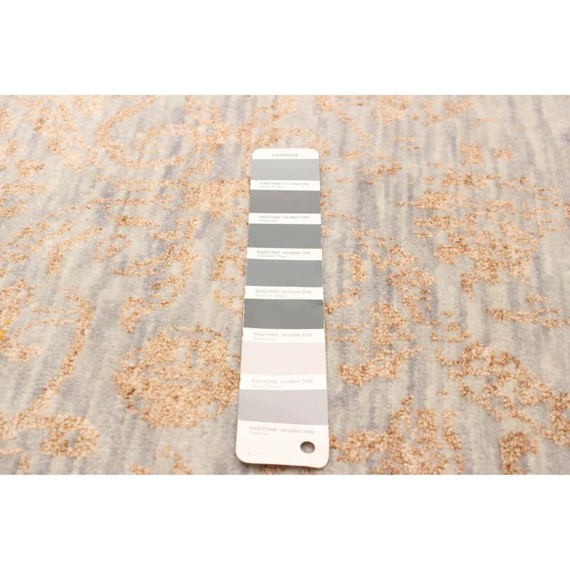 ECARPETGALLERY Hand-knotted Heritage Grey Silk, Wool Rug - 2' 7" x 18' 5"