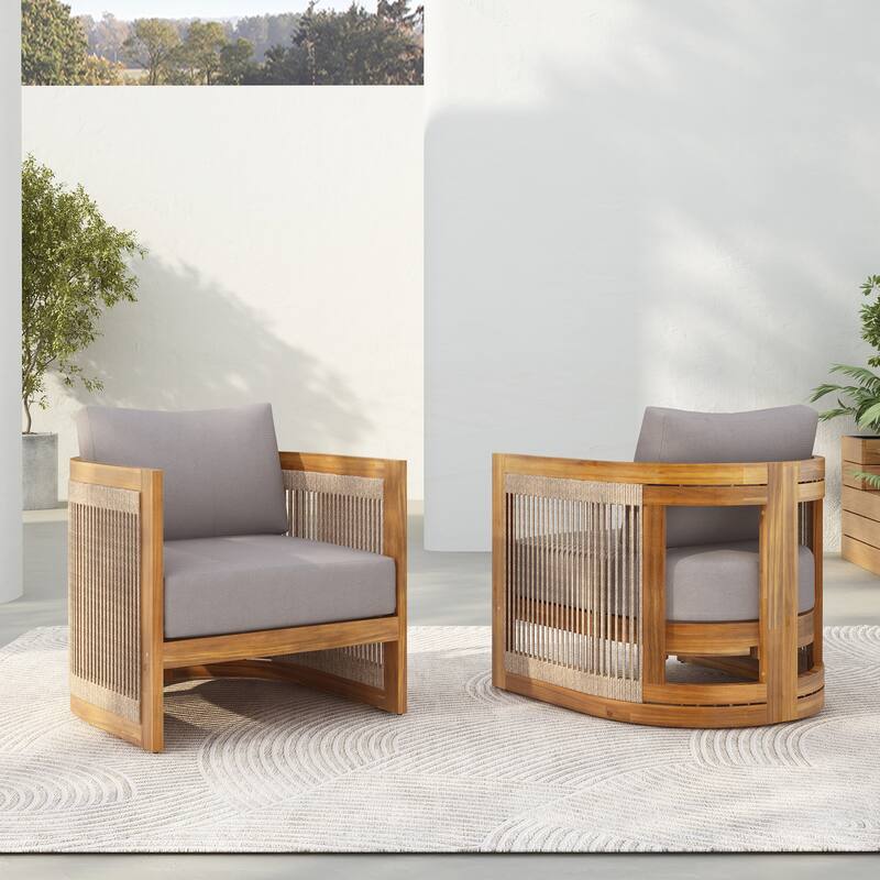 Premium Acacia Wood Outdoor Club Chair