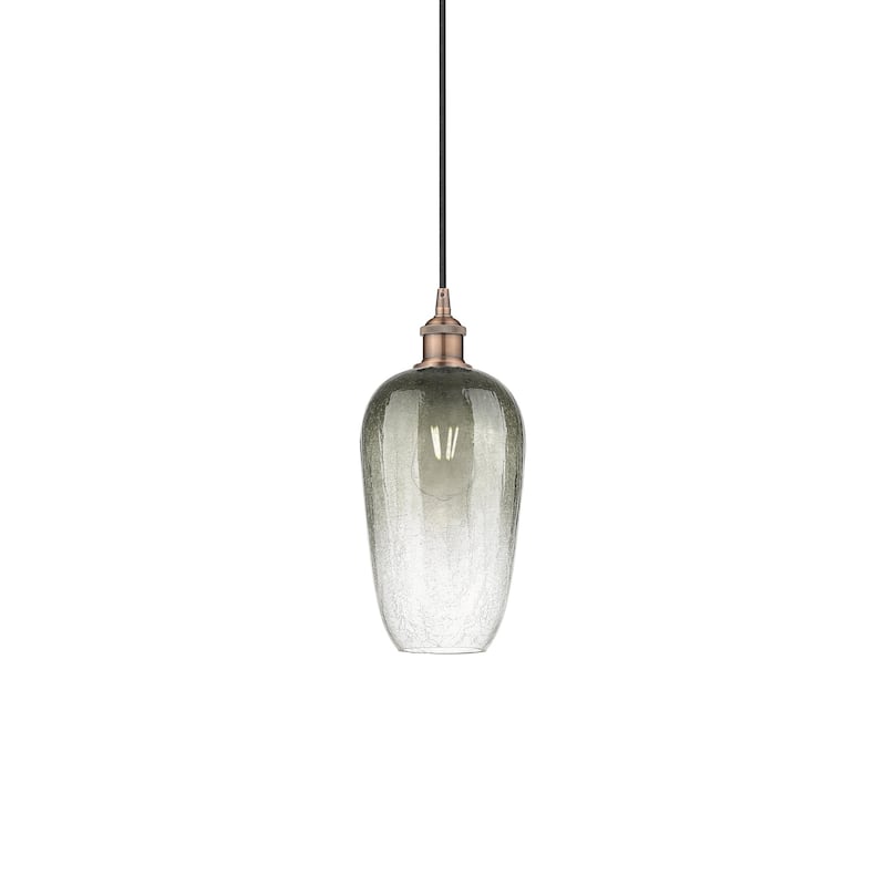 Innovations Lighting 616-1P-15-7 Brookhaven Flute Pendant Brookhaven - Antique Copper / Slate