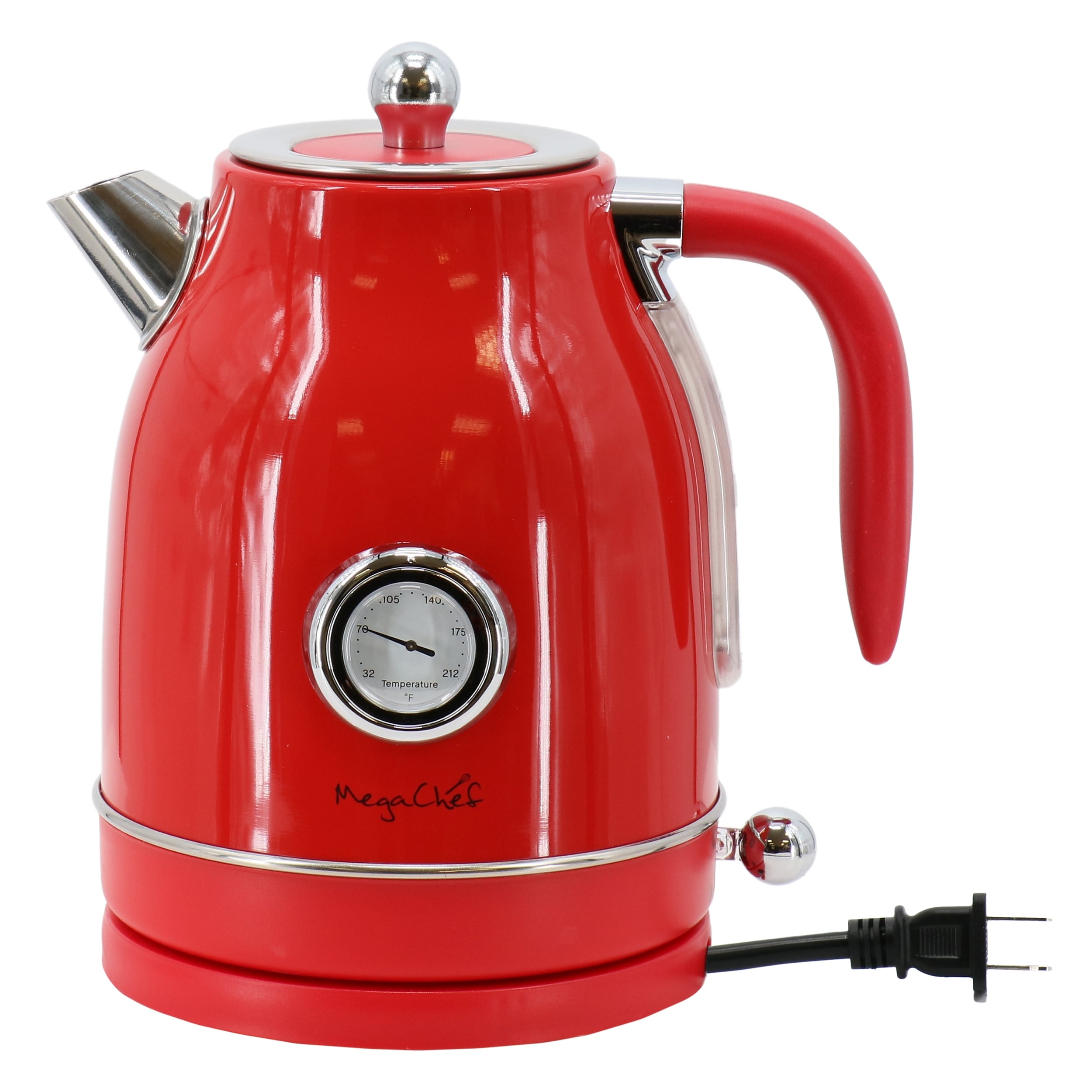 1.7 Liter Electric Tea Kettle and 2 Slice Toaster Combo in Red
