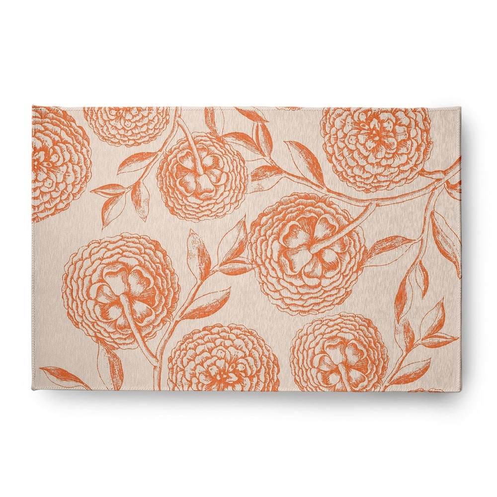 Antique Flowers Spring Chenille Indoor/Outdoor Rug