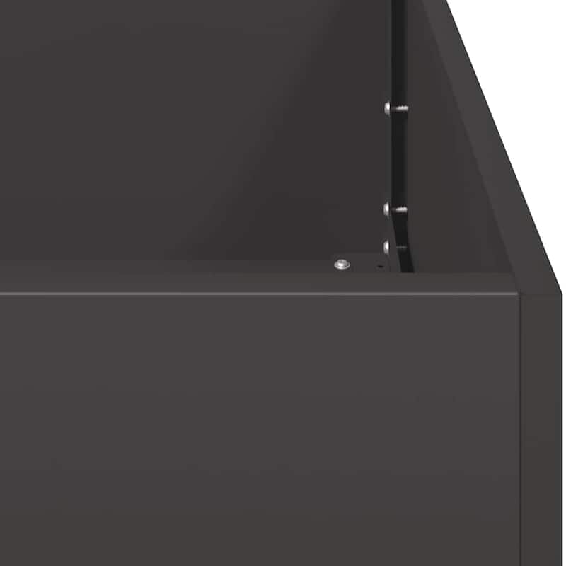 vidaXL Planter Black Cold-rolled steel Large Durable Planter Square - 39.4 x 39.4 x 31.5 in