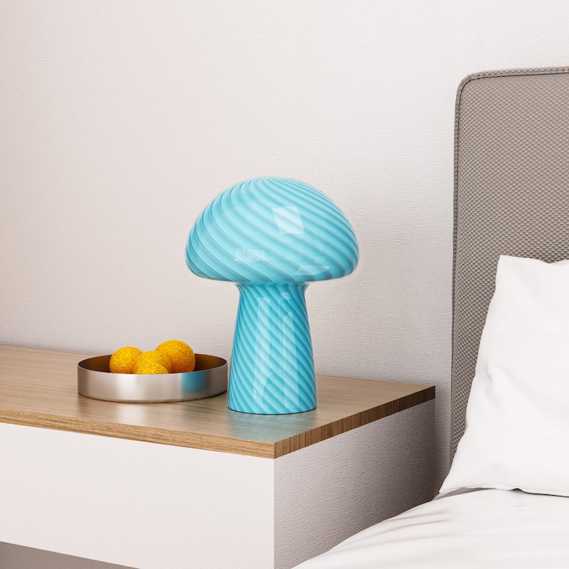 Glass Mushroom Lamp Translucent Small Nightstandable Lamps
