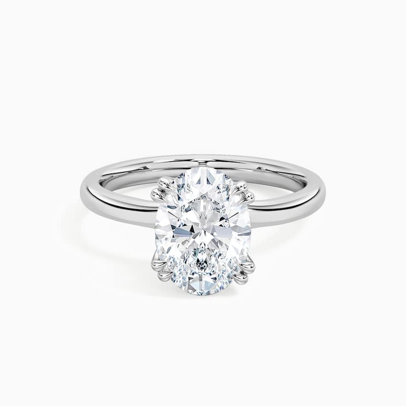 Auriya 14K Gold Lab Grown Diamond Oval Twisted Double Prong Solitaire Engagement Ring 1.00 - 5.00ct. tw. (F-G, VS)