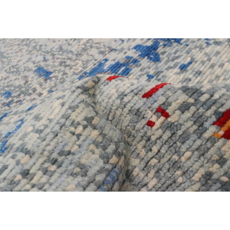 ECARPETGALLERY Hand-knotted Tangier Light Blue Wool Rug - 7'9 x 10'4