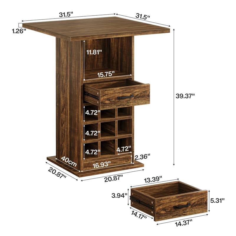Bar Unit, Bar Cabinet with Storage & Wine Rack, Liquor Console Accent Table, Home Living Room Kitchen
