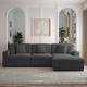 preview thumbnail 106 of 132, 118" W Corduroy L-shape Modular Sectional Sofa with Pillows