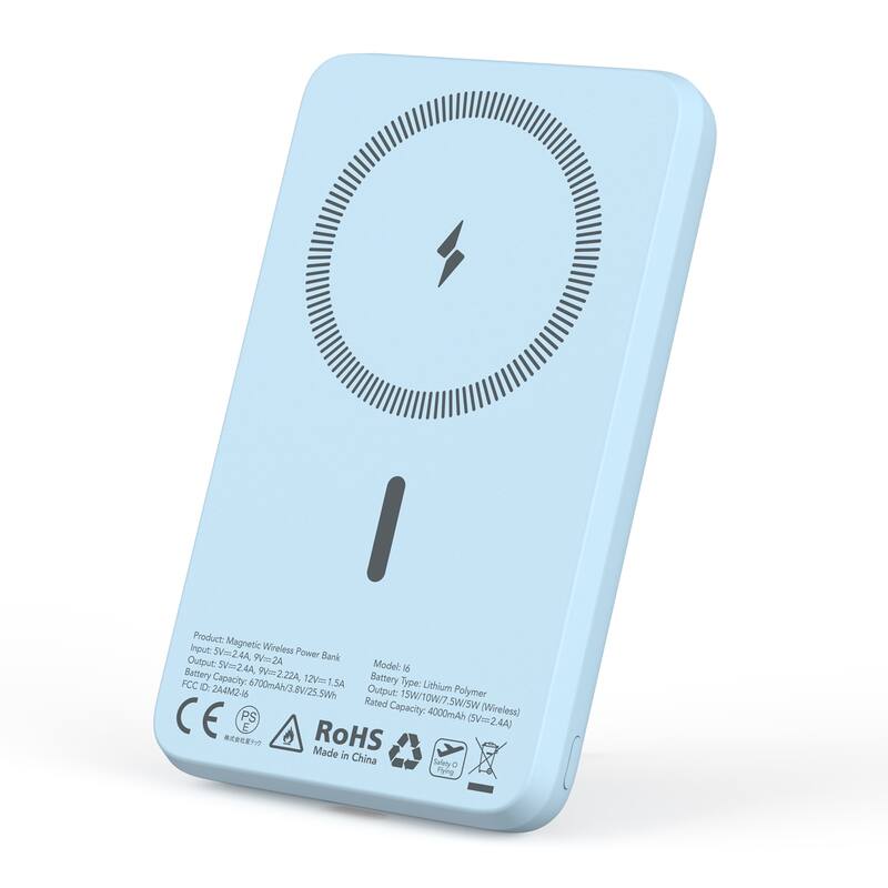 6700mAh Wireless Portable Charger Magnetic Power Fast Charging - N/A - Blue