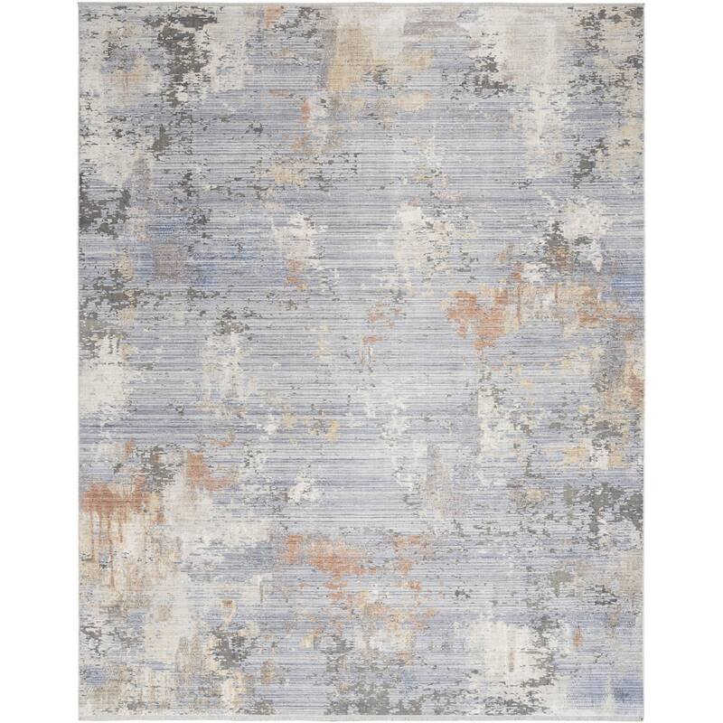 Abstract Modern Stain Resistant with Fringe Area Rug - 120' X '94' X '0.25