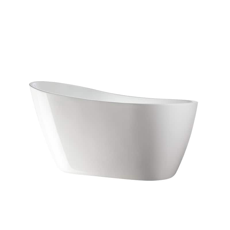 Vanity Art 55" X 28" White Acrylic Freestanding Bathtub