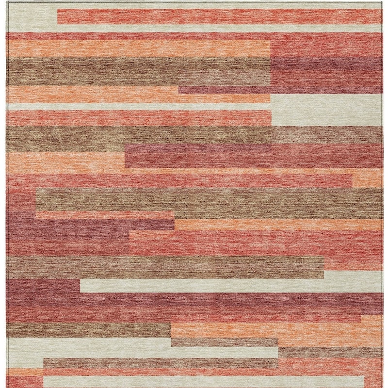 HomeRoots Striped Transitional Rectangle Outdoor Rug