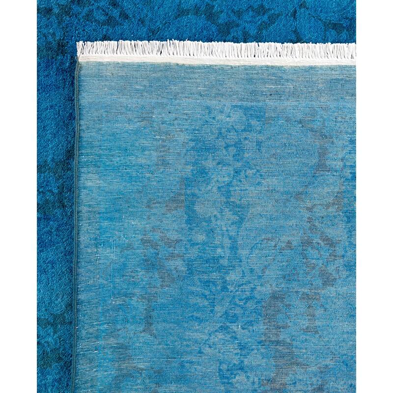 Overdyed One-of-a-Kind Hand-Knotted Area Rug - Blue - 12' 4" x 15' 0"
