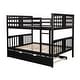 preview thumbnail 4 of 11, Modren Full over Full Bunk Bed with Twin Size Trundle and Ladder For Bedroom,Kids