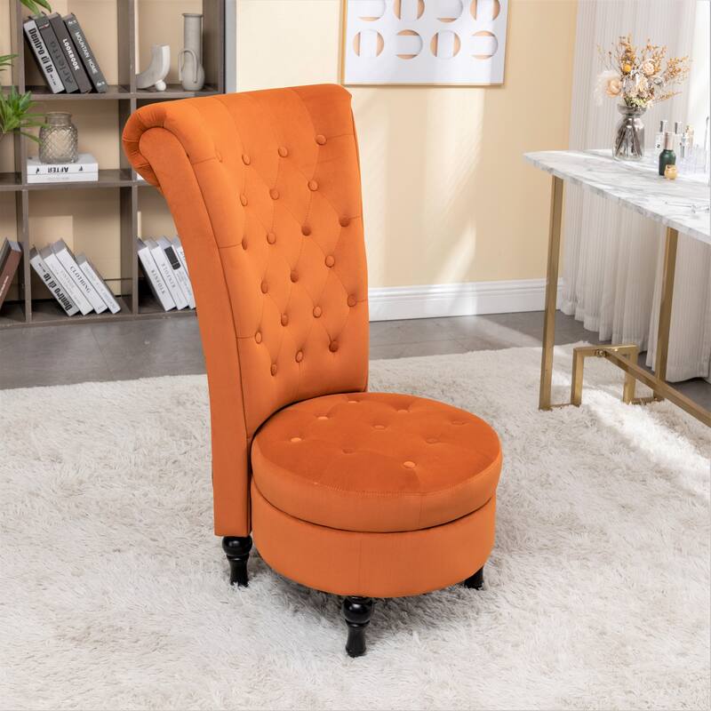 Gosser 20" Wide Velvet Vanity Chair - Red Orange