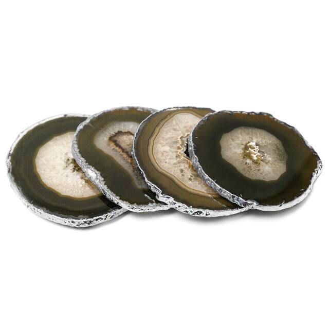 Modern Home Set of 4 Natural Agate Stone Coasters