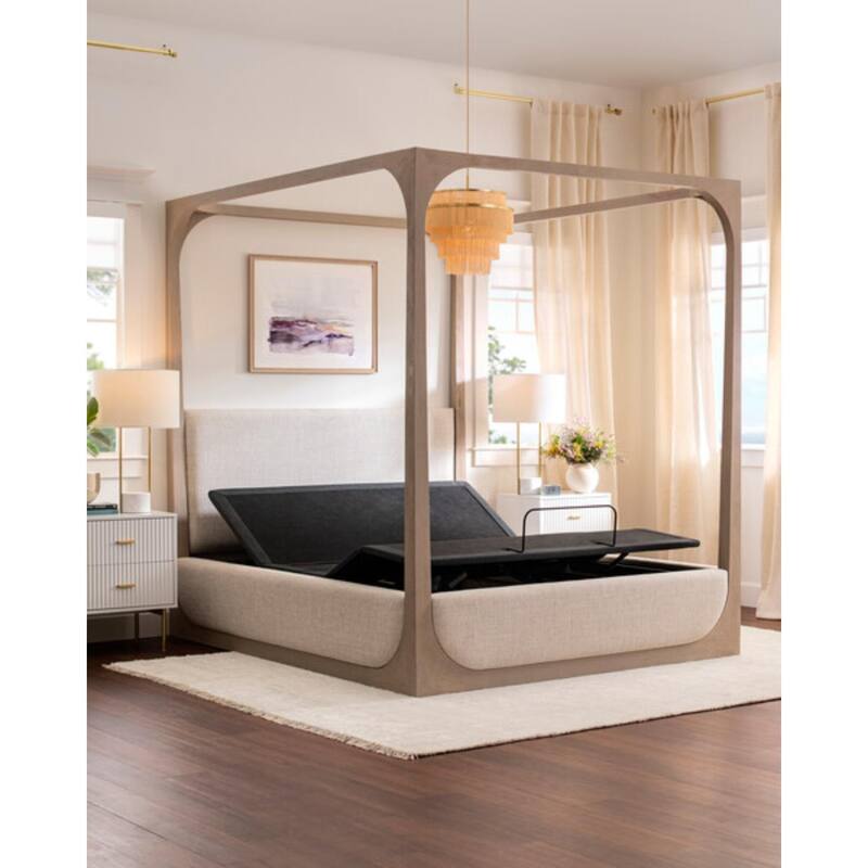 Purple - Premium Smart Modern Adjustable Steel Bed Base with App Control and Zero-Gravity® Preset - Charcoal - Queen