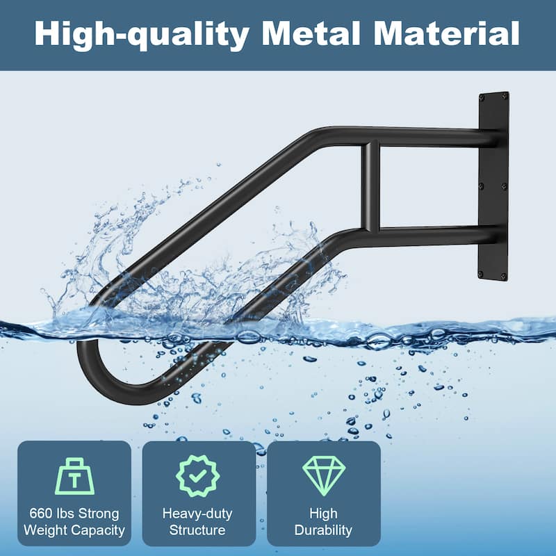 Costway 1/2 PCS Heavy-duty Handrail Non-slip Wall Mount Stair Hand