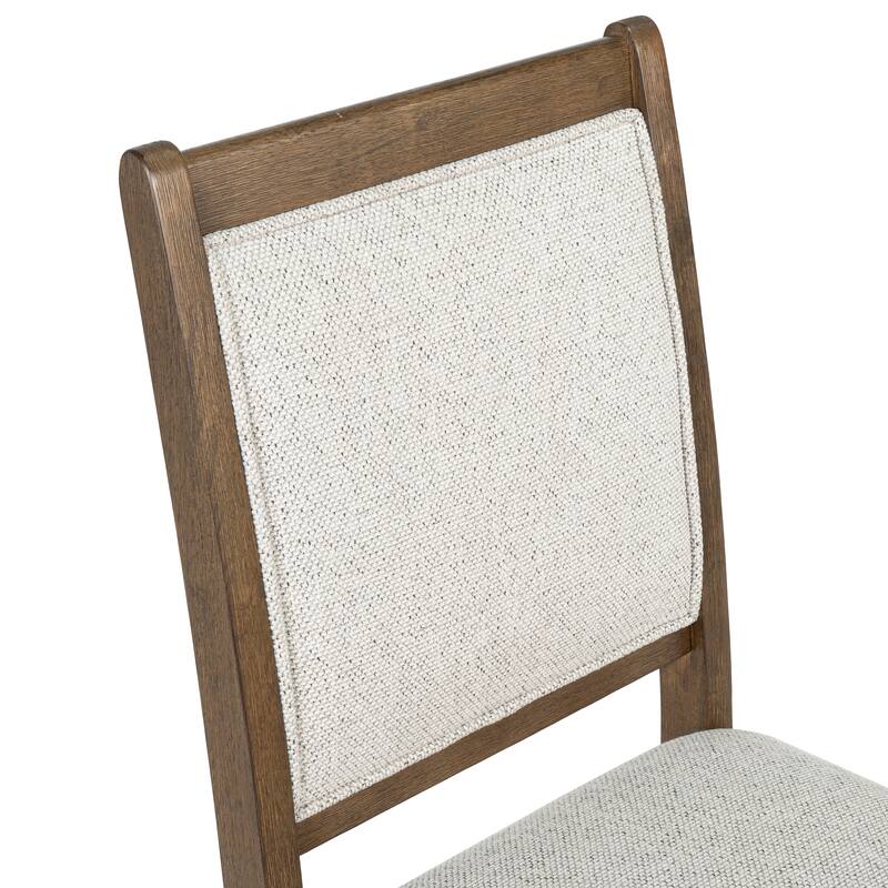 Furniture of America Virex Rustic Solid Wood Upholstered Dining Chairs (Set of 2)