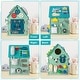 preview thumbnail 6 of 9, Montessori Play House with Sensory Games and Interior Storage Space-Blue - 13" x 13" x 18"