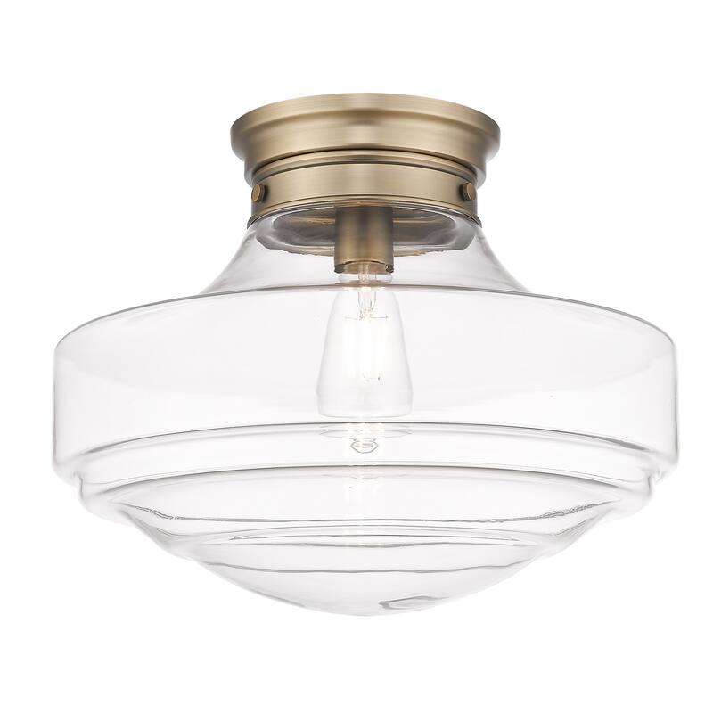 Ingalls Large Semi-Flush - Modern Brass with Clear Glass