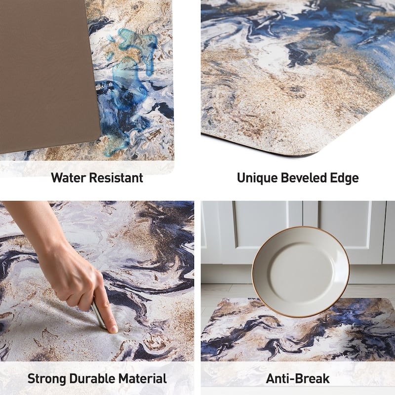 Contemporary Abstract Cushioned Anti Fatigue Standing Kitchen Mat