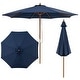 preview thumbnail 3 of 28, Costway 9 FT Patio Umbrella with Adjustable Height Rope Pulley Lift Navy Blue