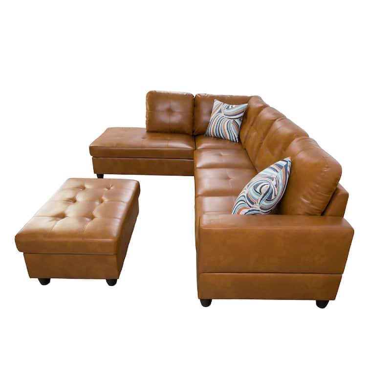 3-Pieces Sectional Sofa Set,Amber(09001A)