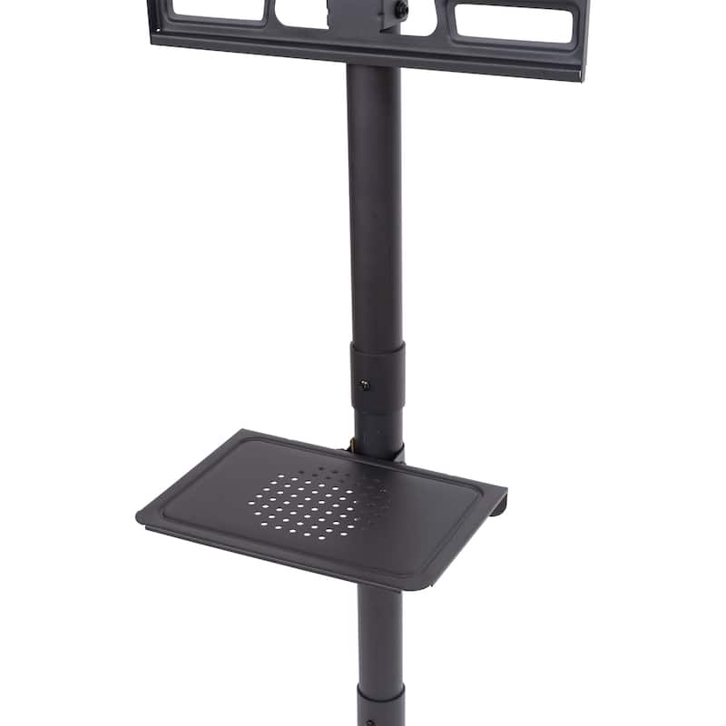 53.15" Mobile TV Stand with Height adjustable Bracket, Tilt Function and 4 Heavy-duty 360掳Casters for 23-60 Inch TVs