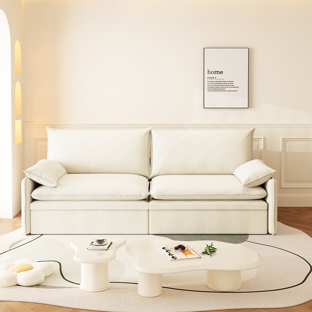 Convertible Sleeper Sofa Bed with Storage and USB Port Modern Chenille Fabric for Versatile Living Spaces