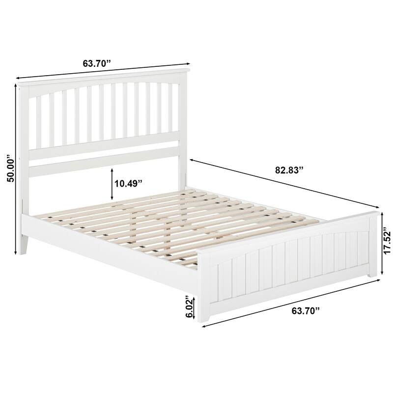 Becket Solid Wood Low Profile Platform Bed with Matching Footboard