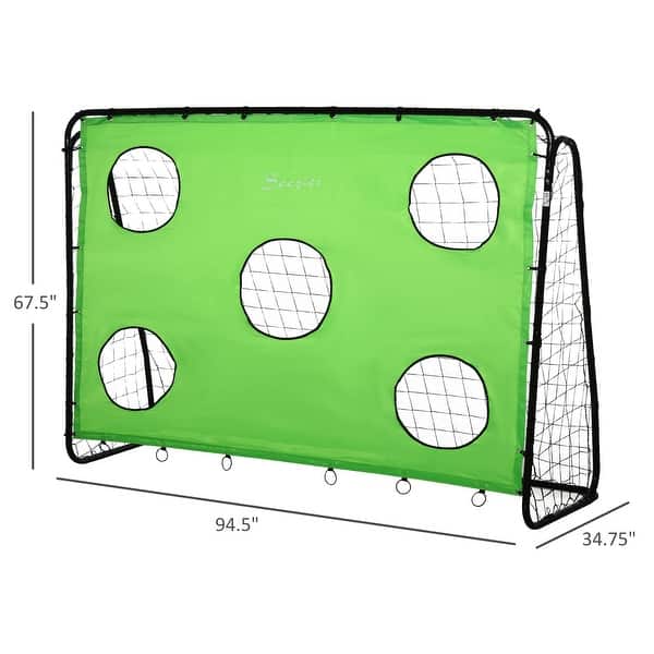 Soozier 8 x 3ft Soccer Goal Target Goal 2 in 1 Design Indoor Outdoor Backyard with All Weather PE Net Best Gift