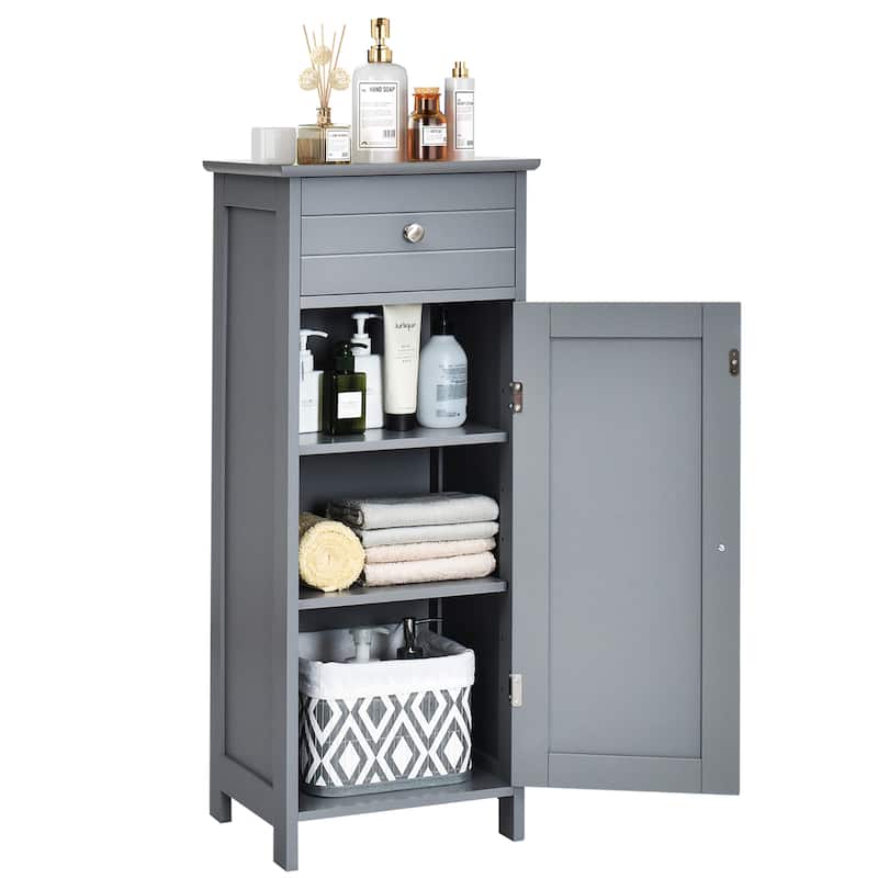 Costway Bathroom Floor Cabinet Storage Organizer Free-Standing with
