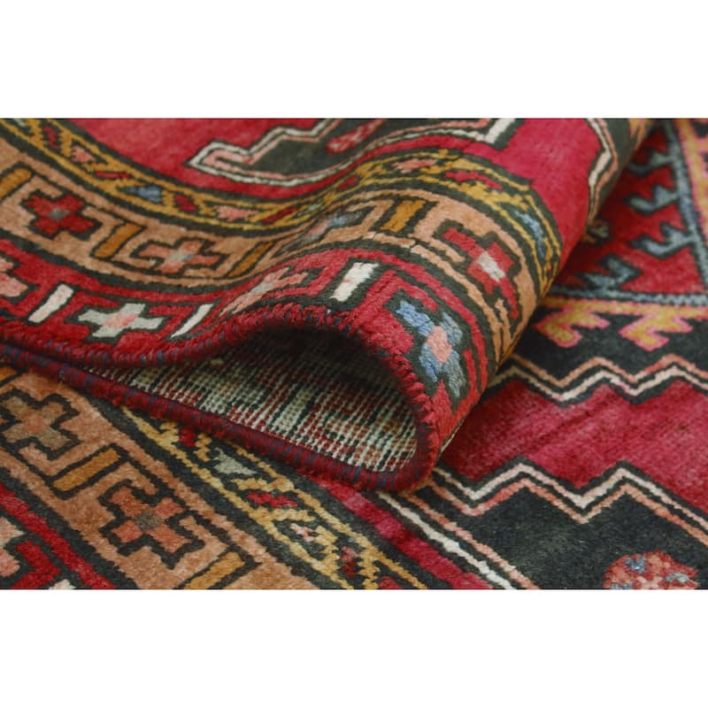 Fine Vintage Distressed Eraj Red/Charcoal Runner - 3'4" x 9'8"
