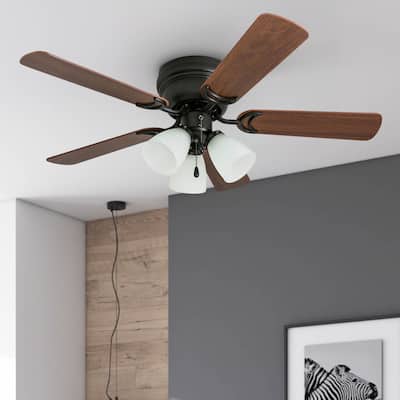 42" Prominence Home Whitley Bronze Indoor LED Ceiling Fan with Light, Pull Chain