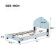 preview thumbnail 5 of 18, Twin Size Velvet Upholstered Platform Bed for Kids