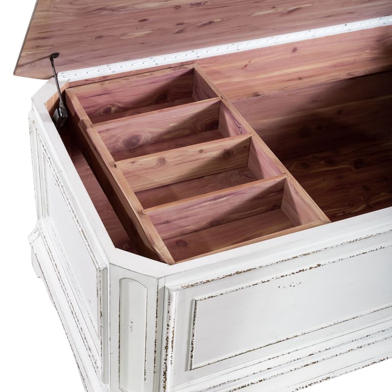 Magnolia Manor Antique White Storage Trunk